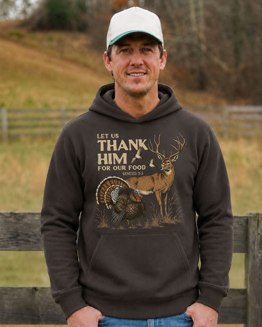 "Thank Him" Genesis 9:3 Front Print Hoodie – product image