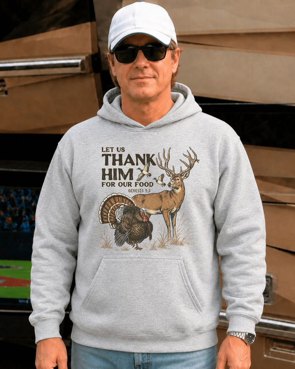 "Thank Him" Genesis 9:3 Front Print Hoodie – product image