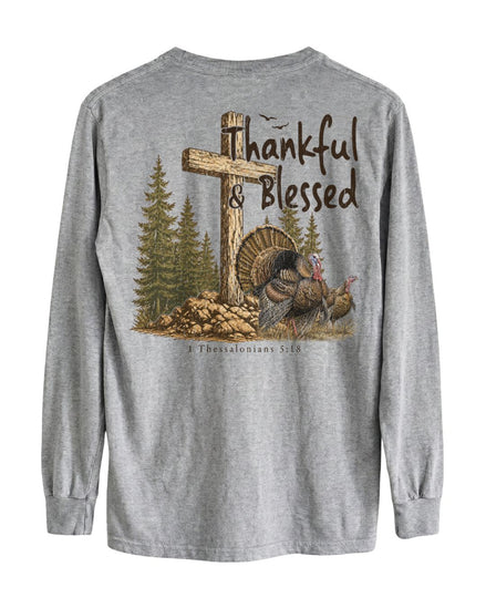 Thankful And Blessed Turkeys Long-sleeve - Sport Grey