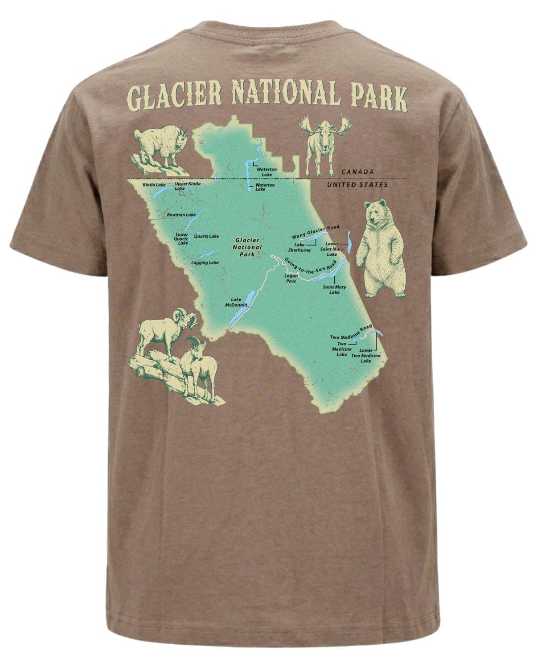 The Glacier Expedition Map T-shirt
