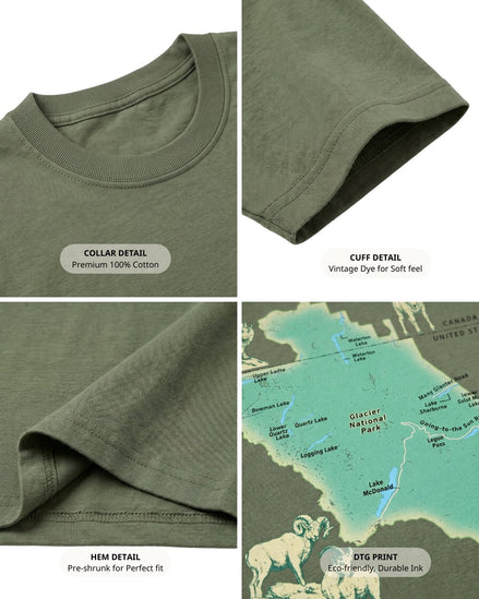 The Glacier Expedition Map T-shirt