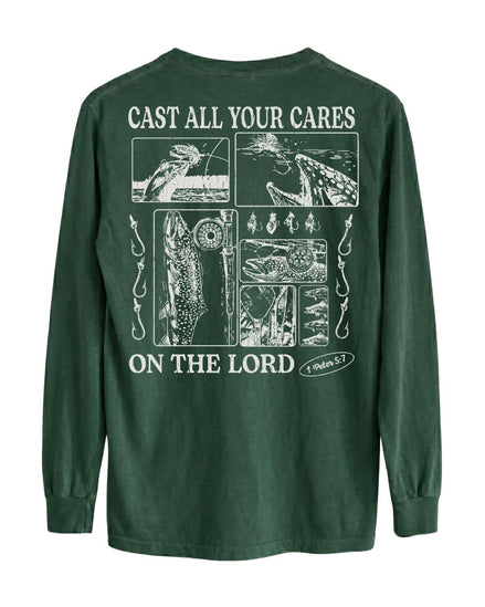 Trout Fishing Faith-Based Long-sleeve - Forest Green