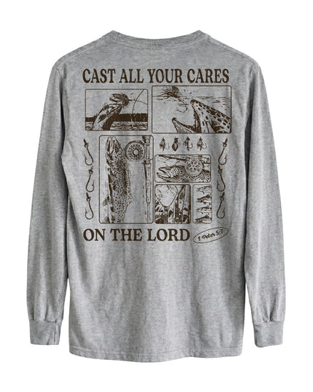 Trout Fishing Faith-Based Long-sleeve - Sport Grey