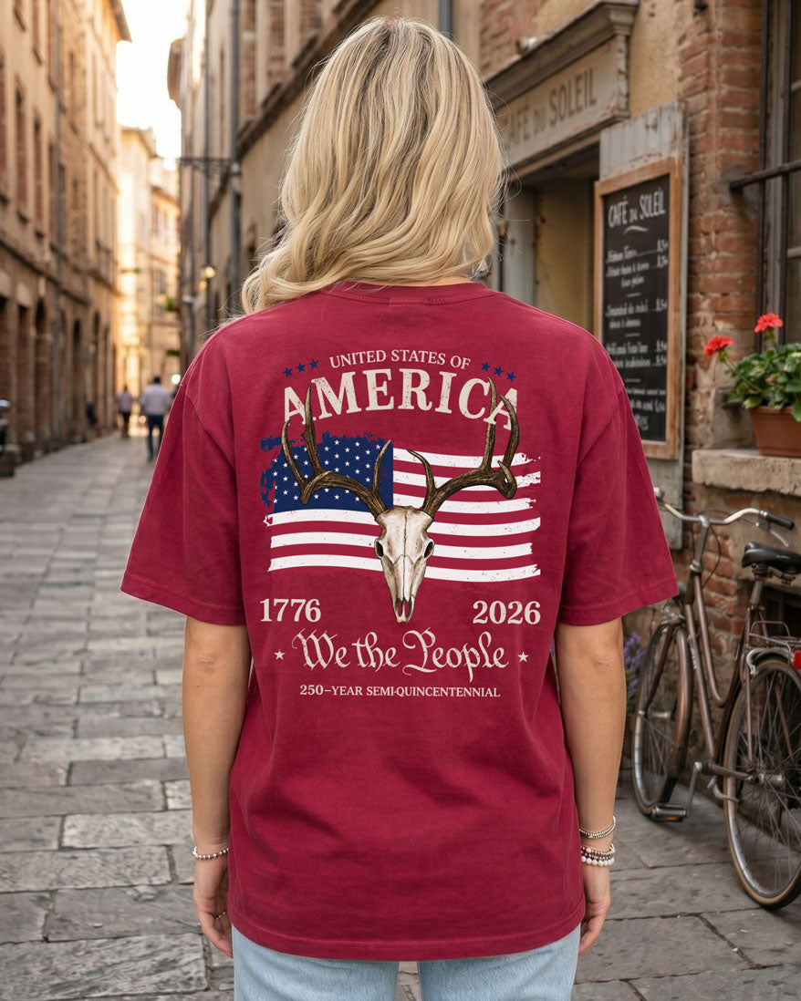 We The People Deer Skull T-shirt