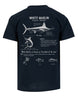 White Marlin Anatomy Blueprint T-shirt