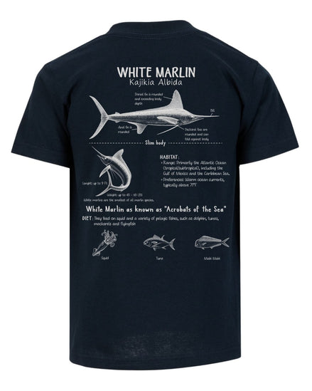 White Marlin Anatomy Blueprint T-shirt