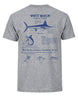 White Marlin Anatomy Blueprint T-shirt