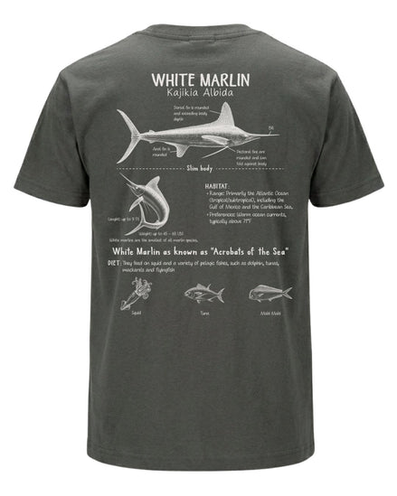 White Marlin Anatomy Blueprint T-shirt