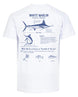 White Marlin Anatomy Blueprint T-shirt