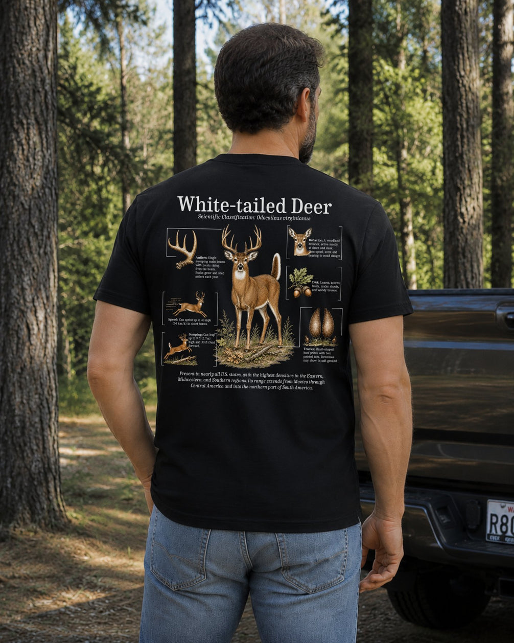White-tailed Deer Infographic T-shirt