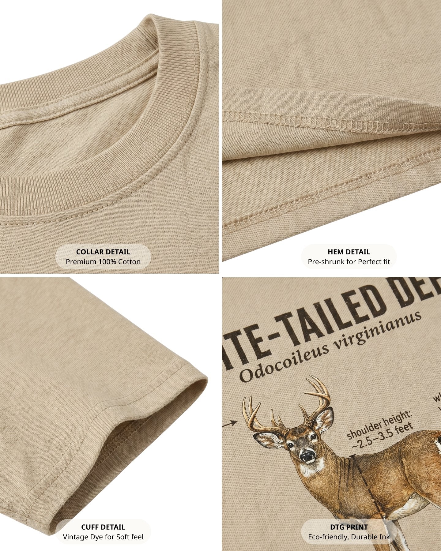 Wildlife Facts White-tailed Deer T-shirt