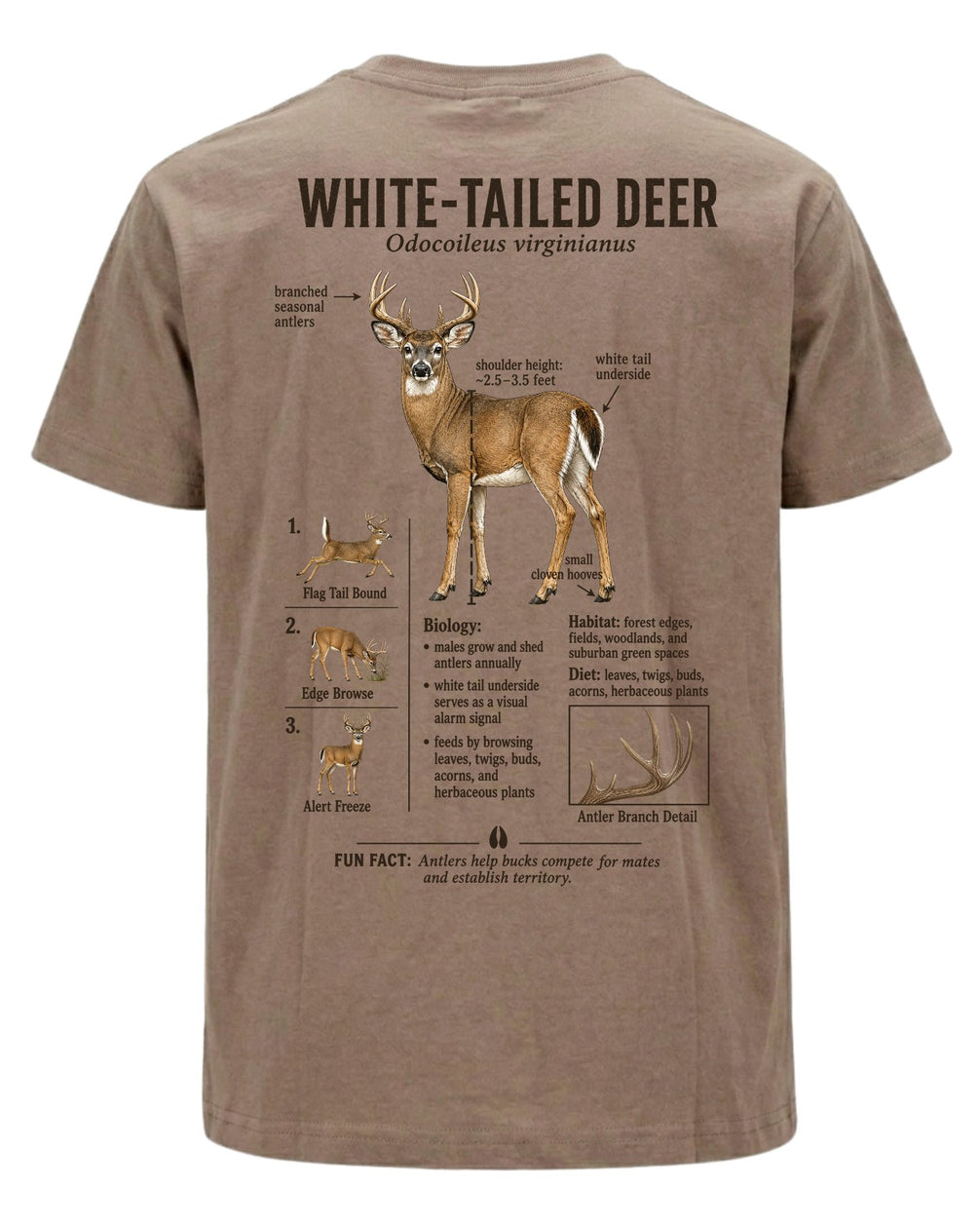 Wildlife Facts White-tailed Deer T-shirt