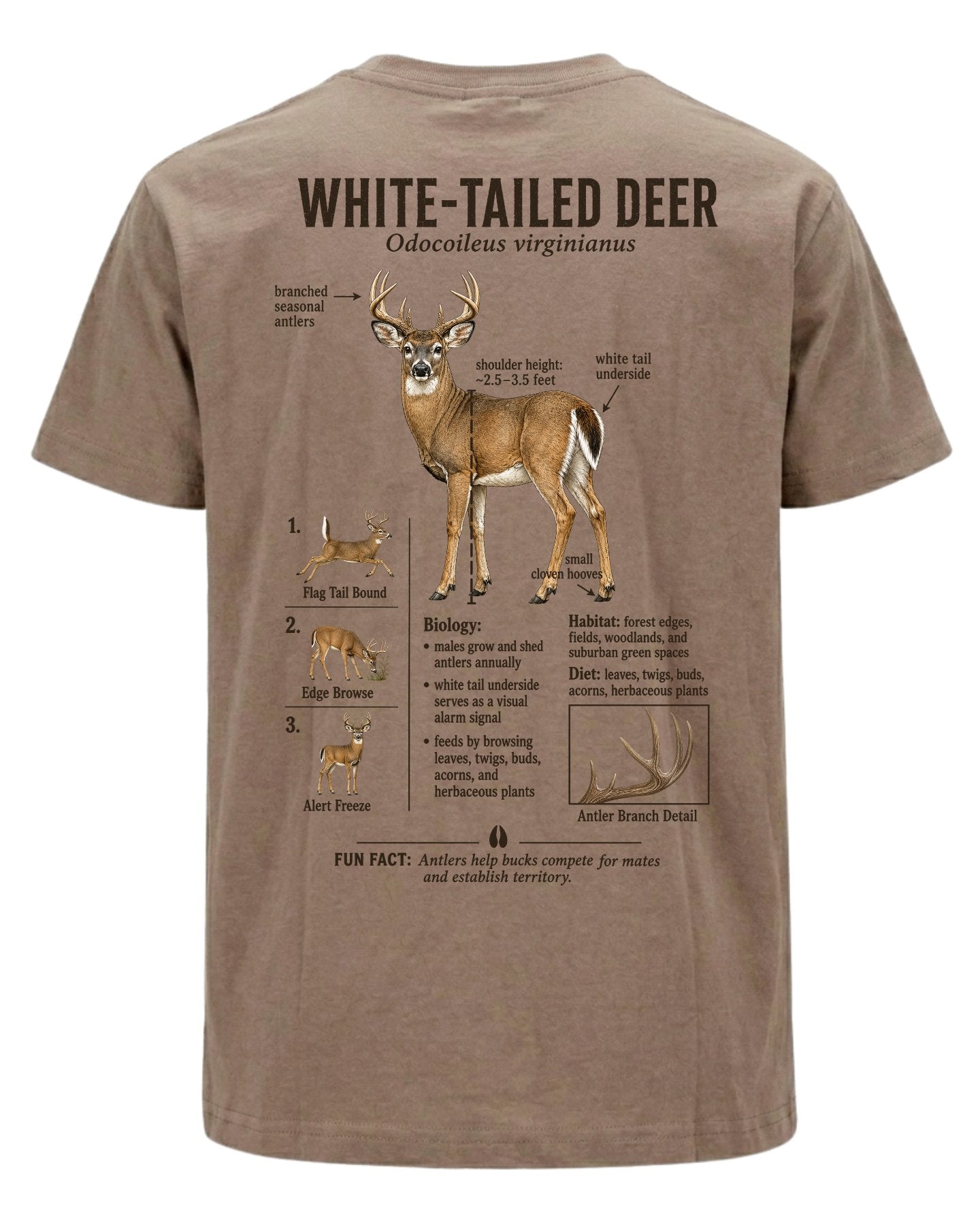 Wildlife Facts White-tailed Deer T-shirt