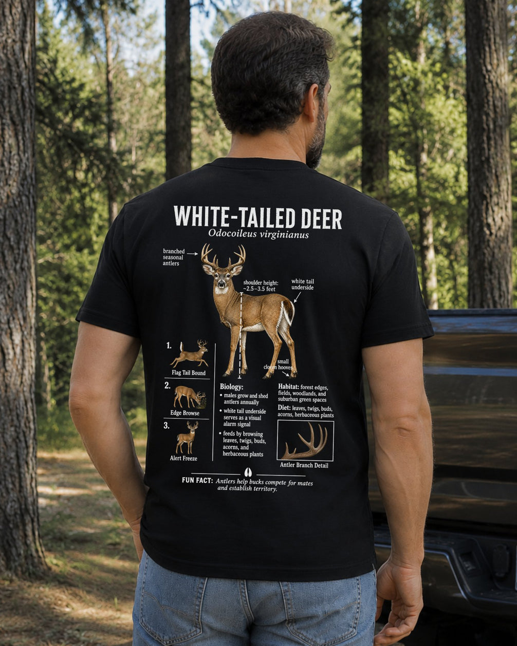 Wildlife Facts White-tailed Deer T-shirt