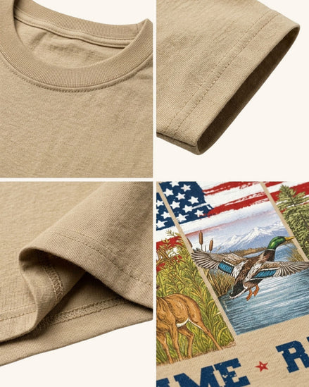 Wildlife American Flag T-Shirt