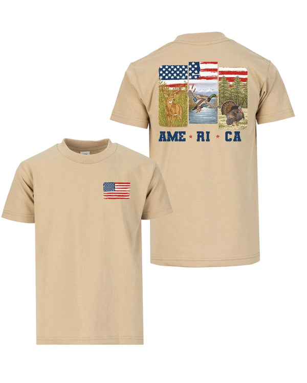 Wildlife American Flag T-Shirt