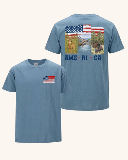 Wildlife American Flag T-Shirt