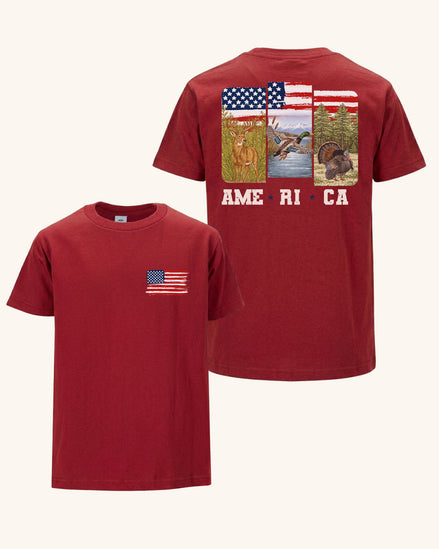 Wildlife American Flag T-Shirt