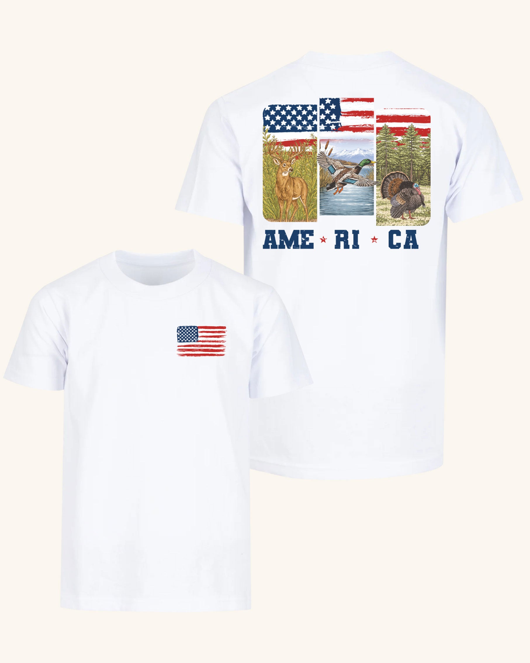 Wildlife American Flag T-Shirt