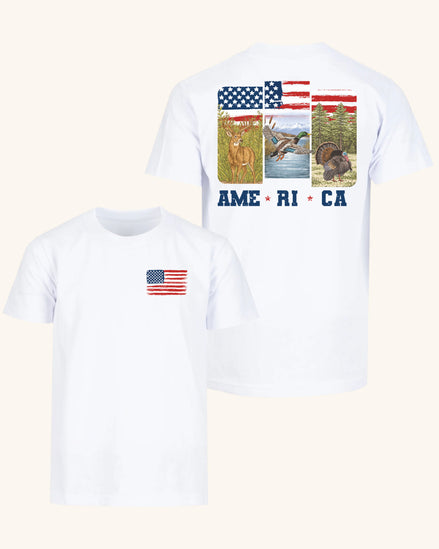 Wildlife American Flag T-Shirt
