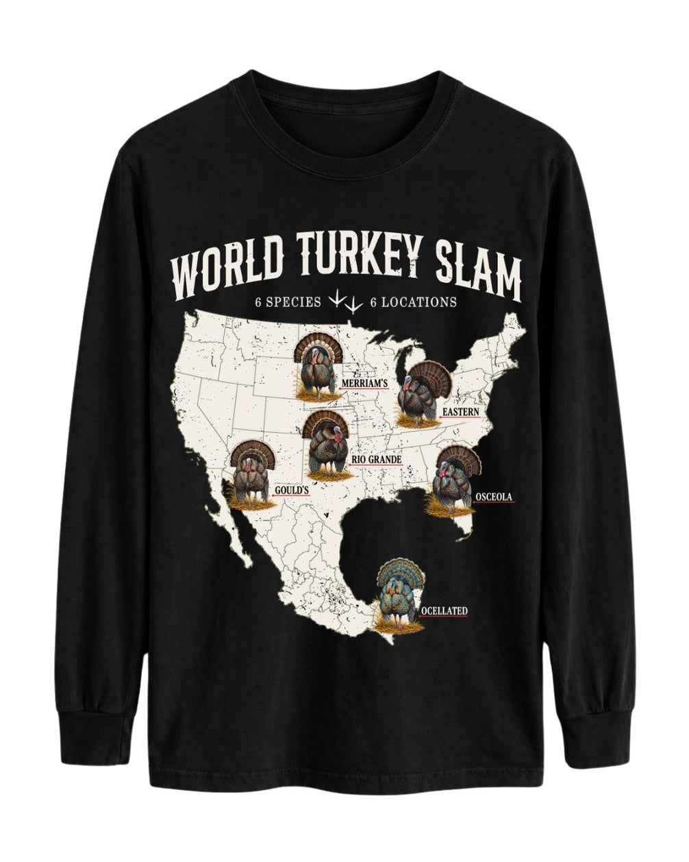 World Turkey Slam Classic Cotton Regular-Fit Front Print Long-sleeve Tee