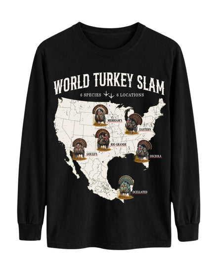 World Turkey Slam Classic Cotton Regular-Fit Front Print Long-sleeve Tee