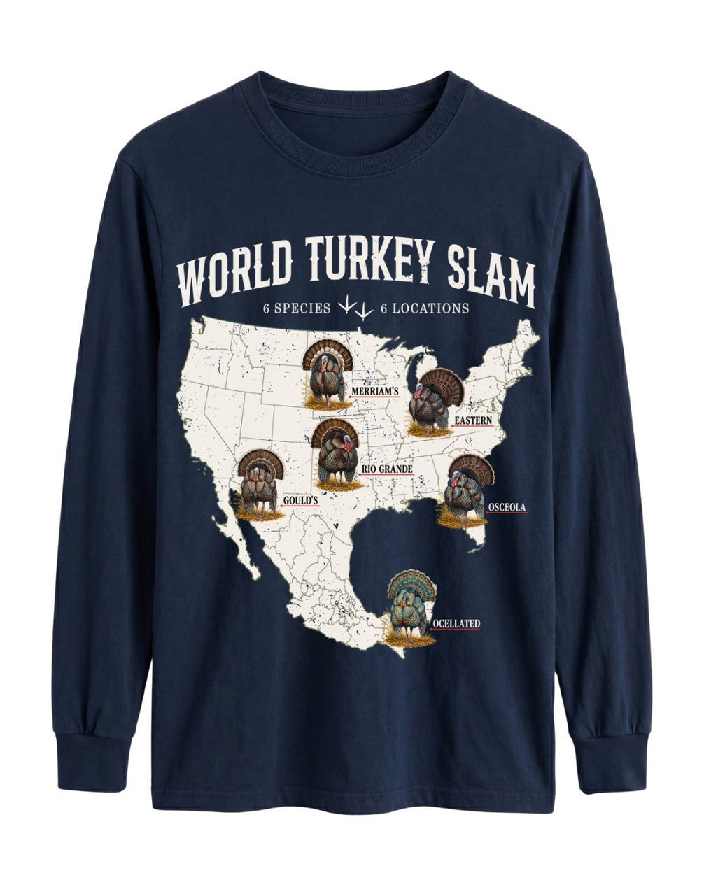 World Turkey Slam Classic Cotton Regular-Fit Front Print Long-sleeve Tee