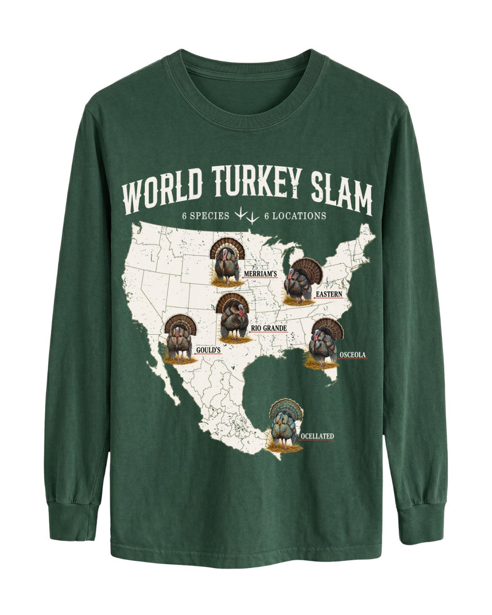 World Turkey Slam Classic Cotton Regular-Fit Front Print Long-sleeve Tee