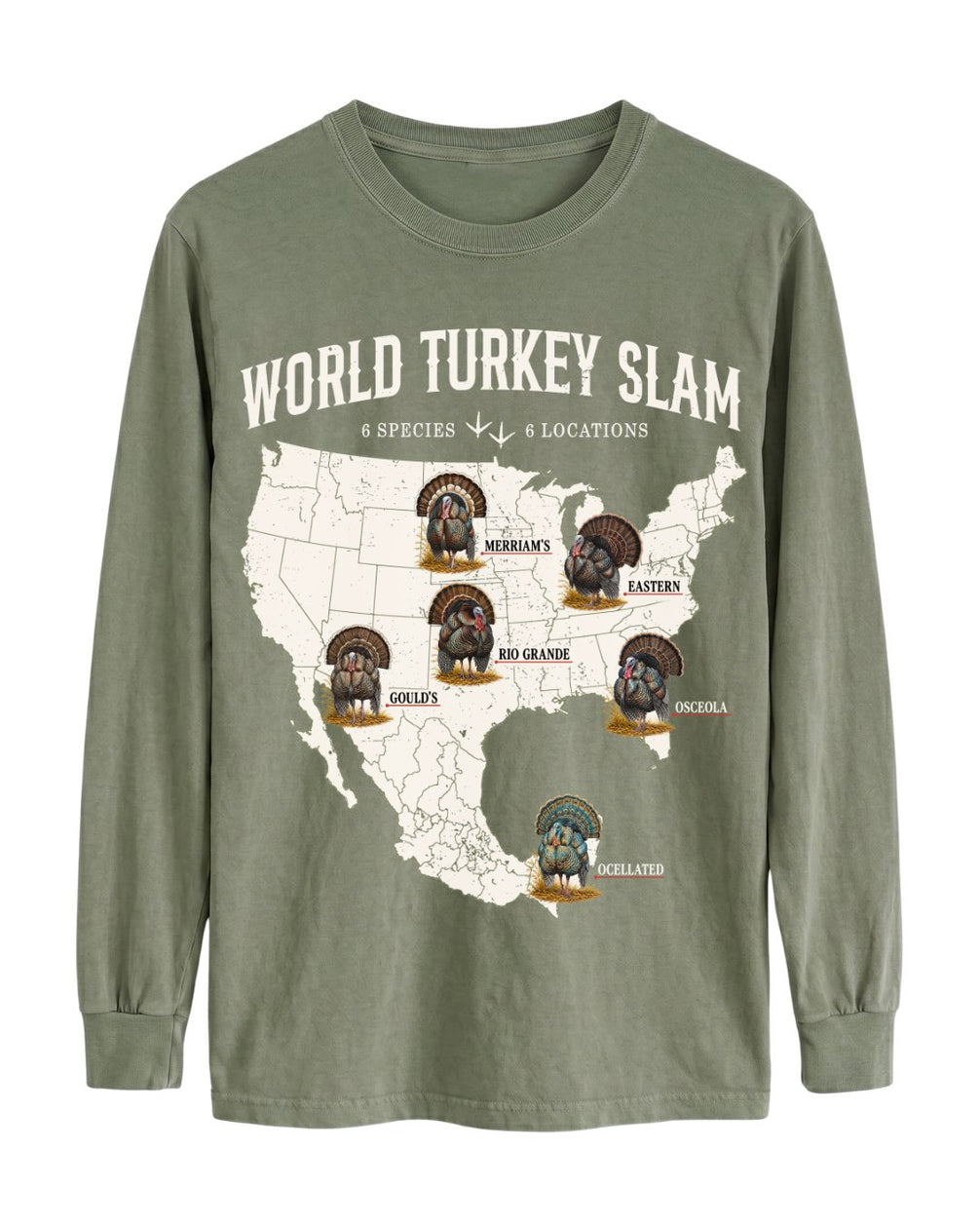 World Turkey Slam Classic Cotton Regular-Fit Front Print Long-sleeve Tee