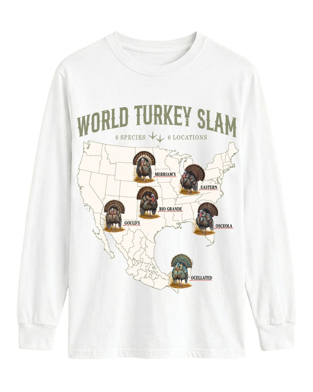 World Turkey Slam Classic Cotton Regular-Fit Front Print Long-sleeve Tee