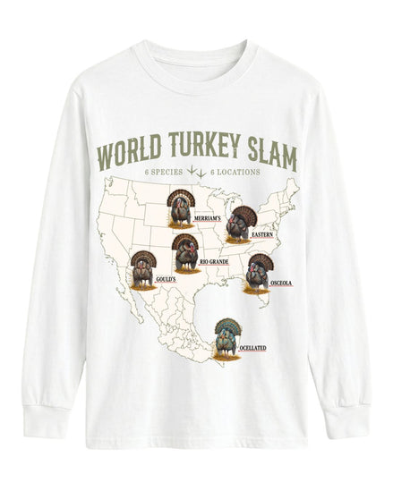 World Turkey Slam Classic Cotton Regular-Fit Front Print Long-sleeve Tee