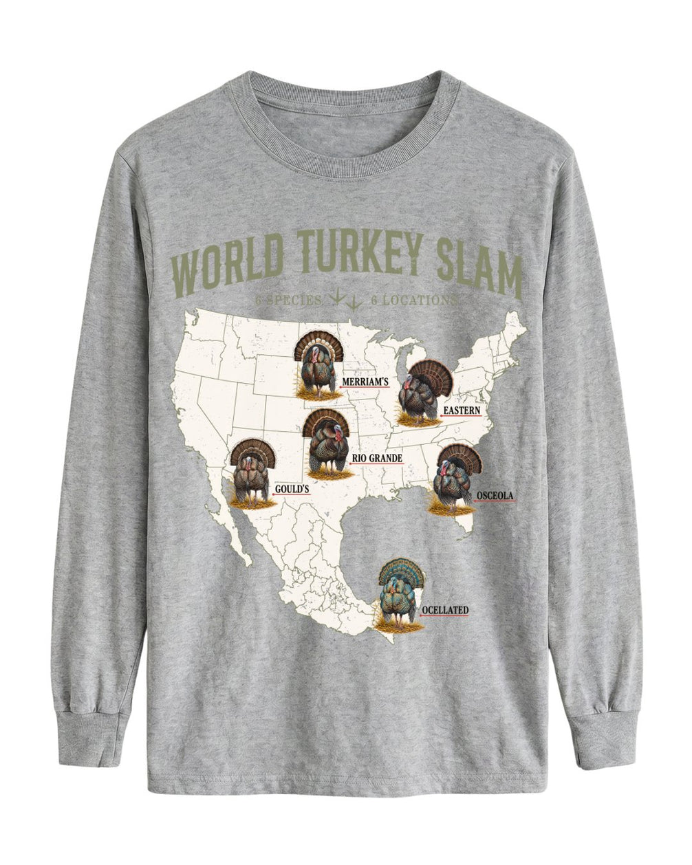World Turkey Slam Classic Cotton Regular-Fit Front Print Long-sleeve Tee
