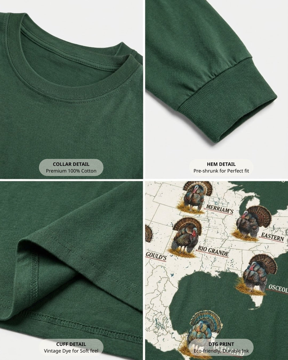 World Turkey Slam Classic Cotton Regular-Fit Front Print Long-sleeve Tee