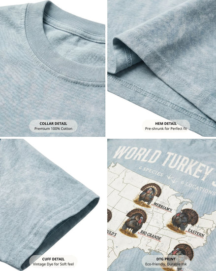 World Turkey Slam Heavyweight Vintage Garment-Dyed Colorbast Tee