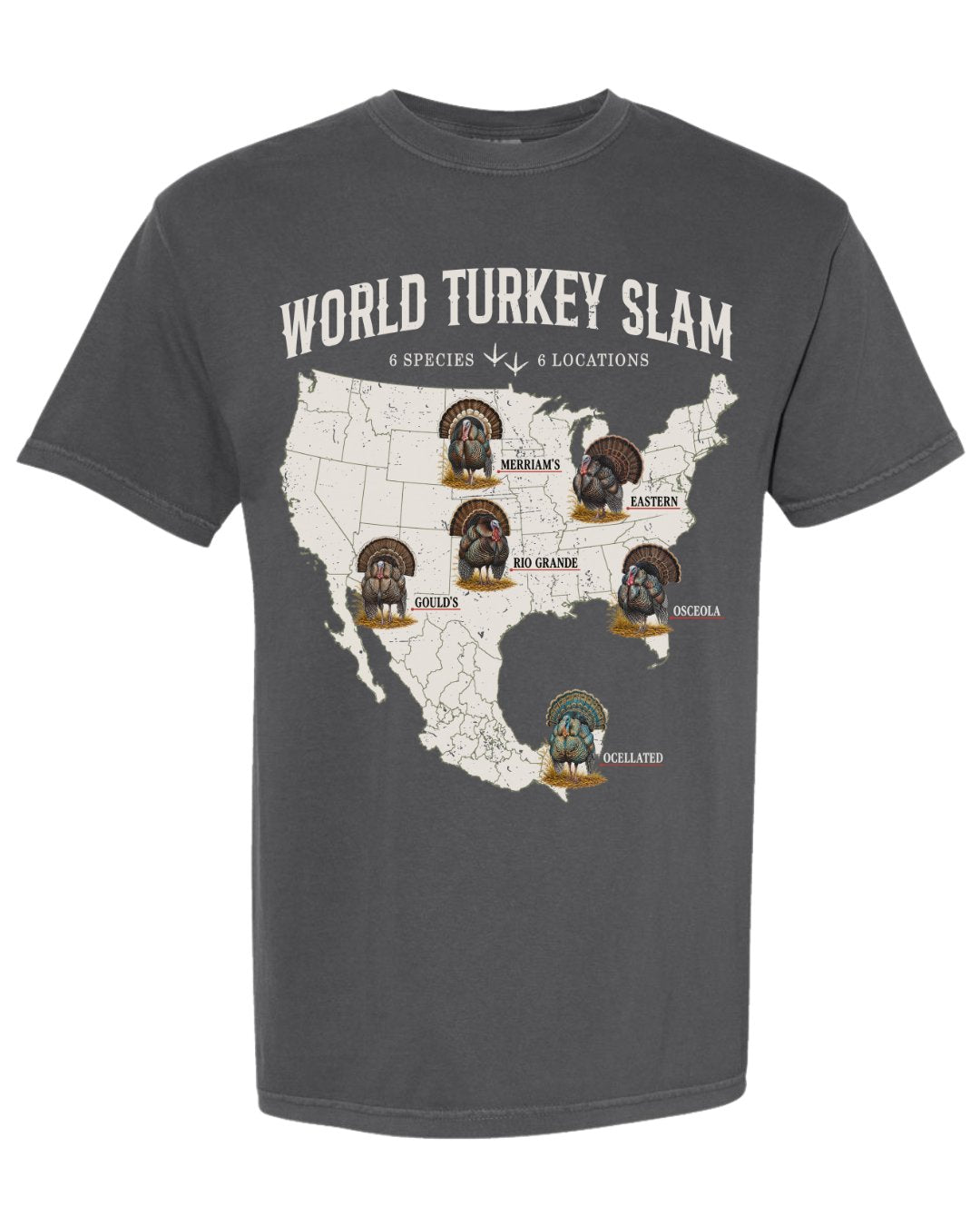 World Turkey Slam Heavyweight Vintage Garment-Dyed Front Print Tee