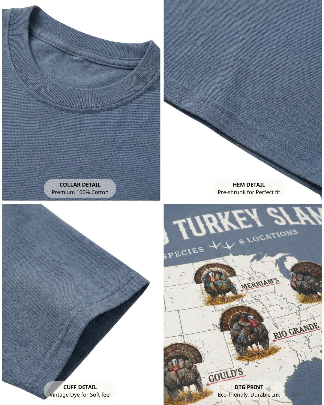 World Turkey Slam Heavyweight Vintage Garment-Dyed Back Print Tee