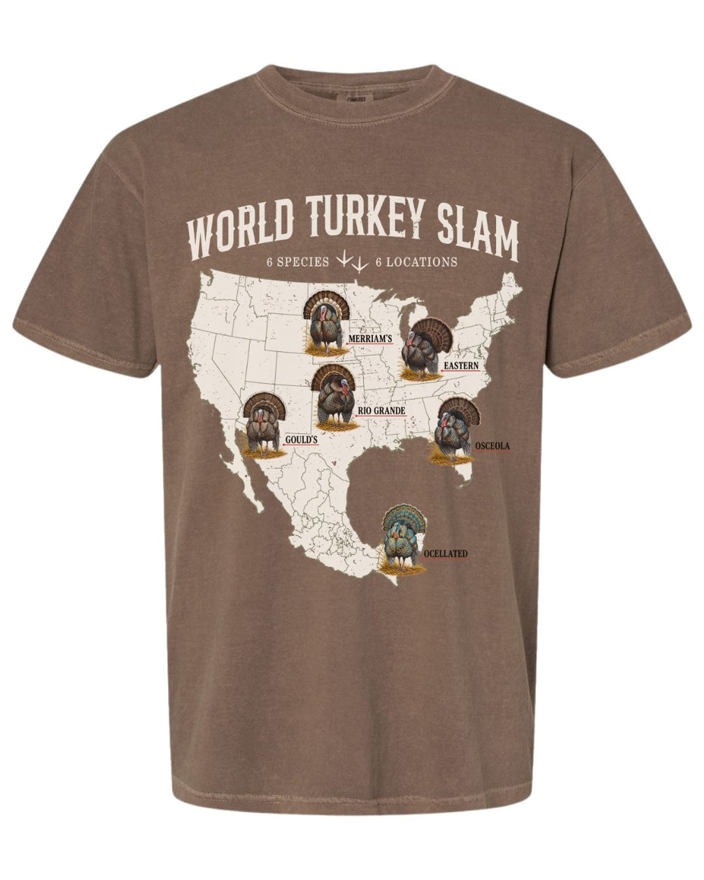 World Turkey Slam Heavyweight Vintage Garment-Dyed Front Print Tee