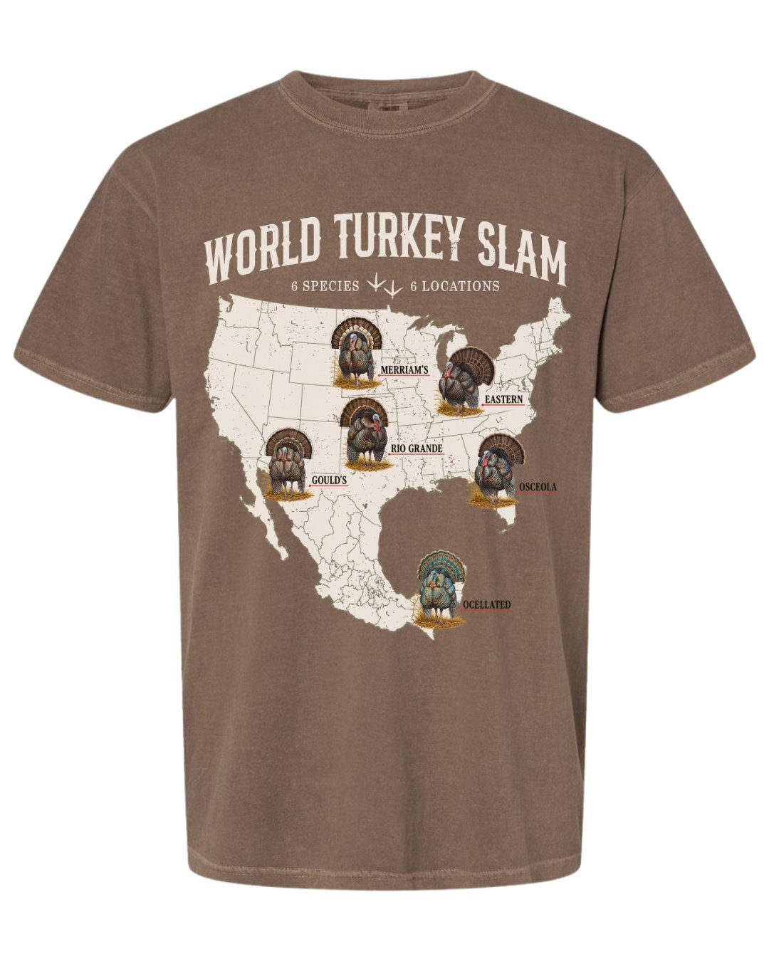 World Turkey Slam Heavyweight Vintage Garment-Dyed Front Print Tee