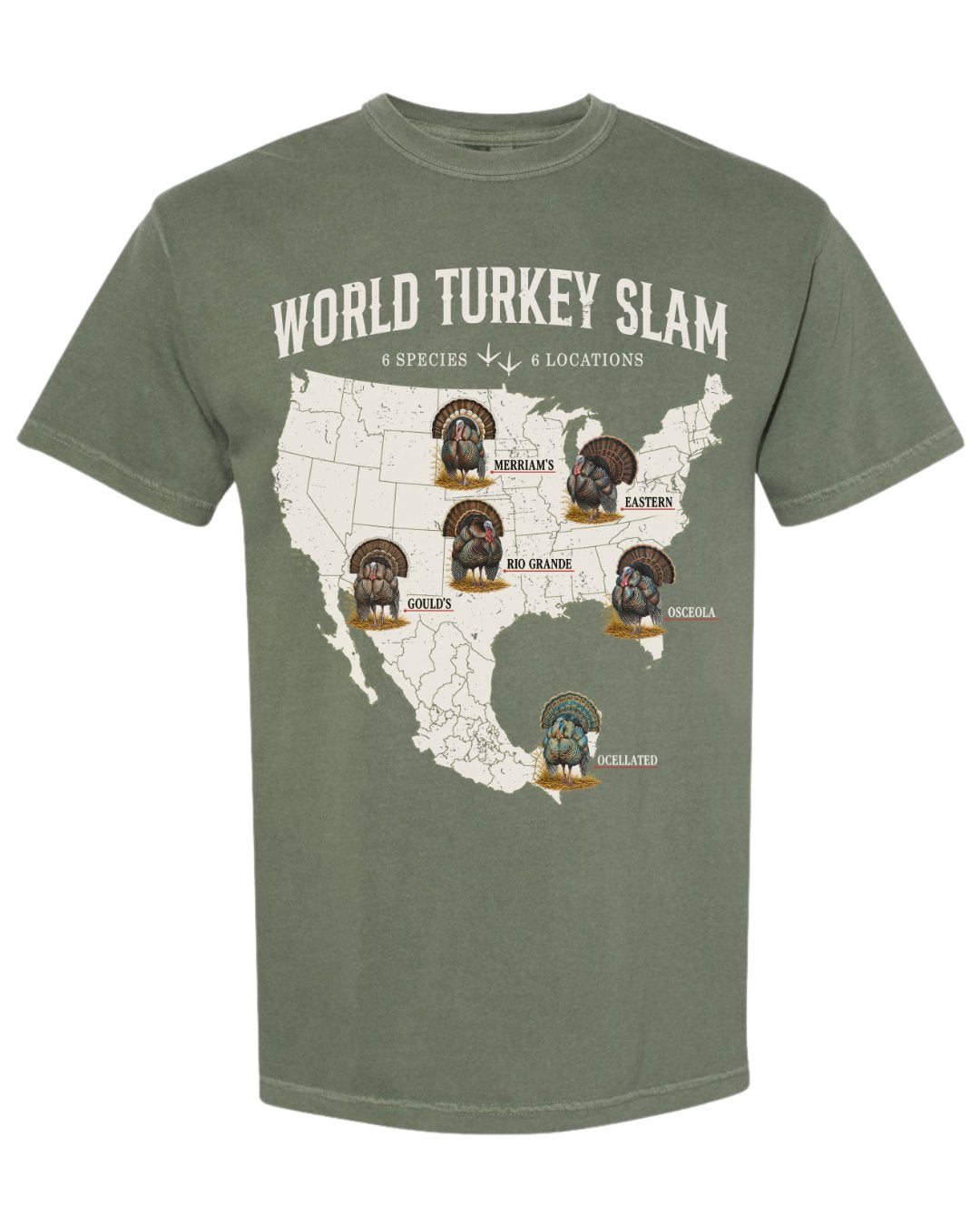 World Turkey Slam Heavyweight Vintage Garment-Dyed Front Print Tee