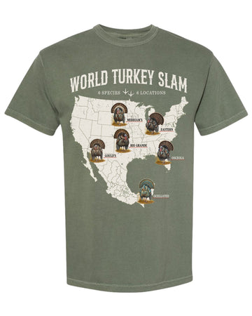 World Turkey Slam Heavyweight Vintage Garment-Dyed Front Print Tee