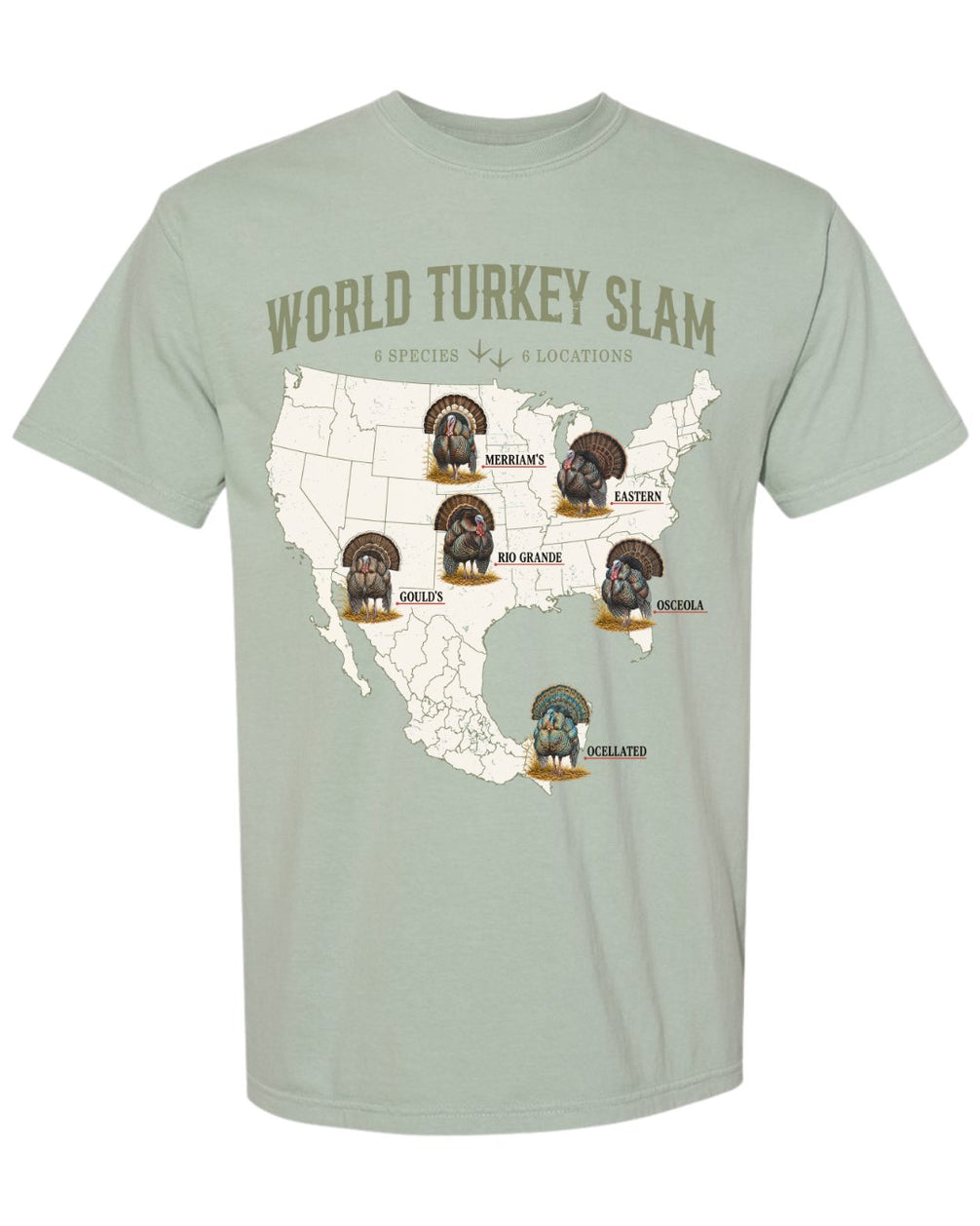 World Turkey Slam Heavyweight Vintage Garment-Dyed Front Print Tee
