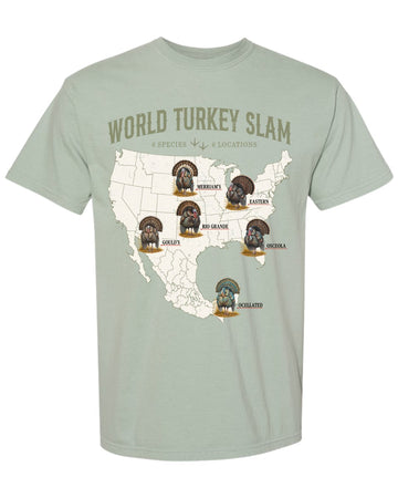 World Turkey Slam Heavyweight Vintage Garment-Dyed Front Print Tee