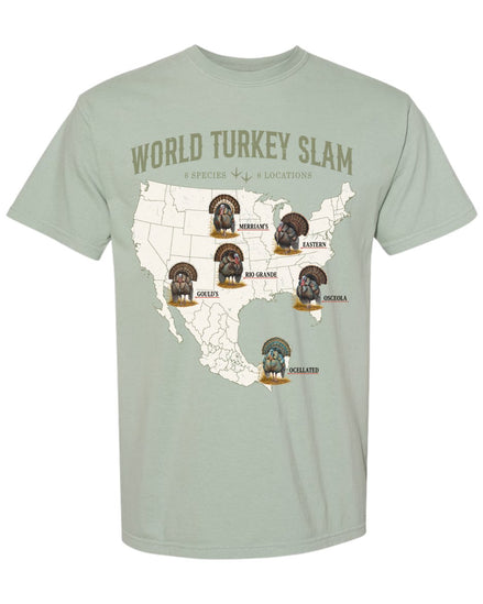 World Turkey Slam Heavyweight Vintage Garment-Dyed Front Print Tee