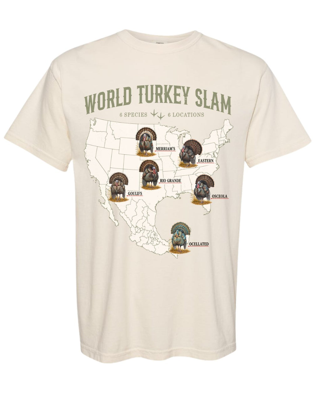 World Turkey Slam Heavyweight Vintage Garment-Dyed Front Print Tee