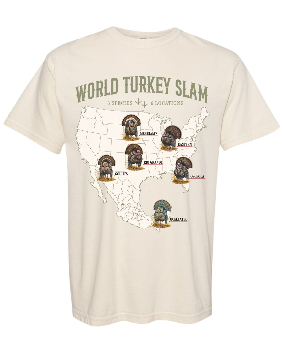 World Turkey Slam Heavyweight Vintage Garment-Dyed Front Print Tee