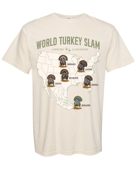 World Turkey Slam Heavyweight Vintage Garment-Dyed Front Print Tee