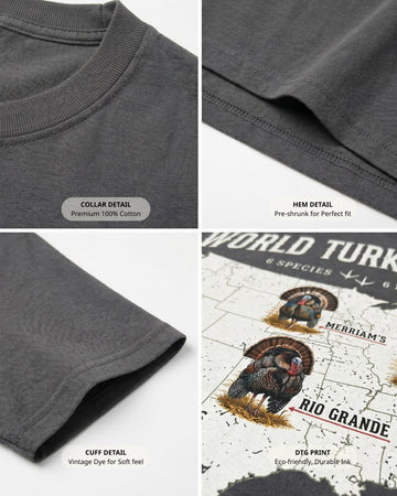 World Turkey Slam Heavyweight Vintage Garment-Dyed Front Print Tee