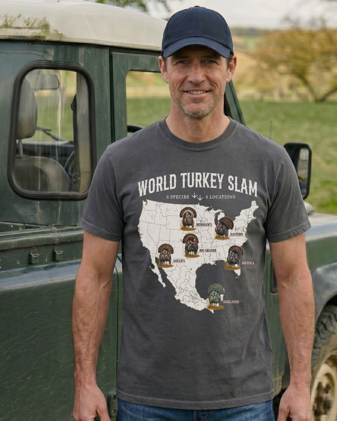 World Turkey Slam Heavyweight Vintage Garment-Dyed Front Print Tee