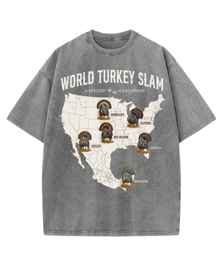 World Turkey Slam Premium Cotton Wash Oversized Tee