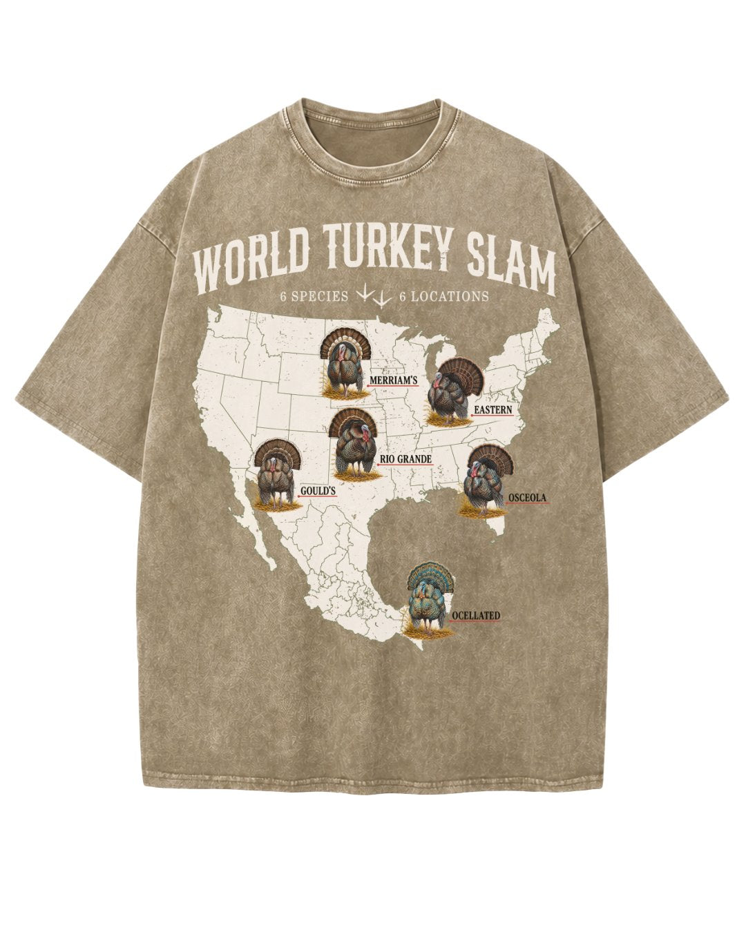World Turkey Slam Premium Cotton Wash Oversized Tee